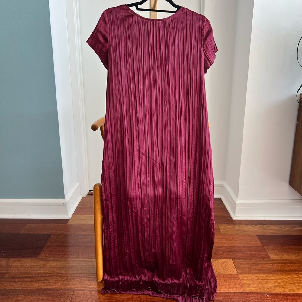 Madewell Burgundy Pleated maxi Dress
